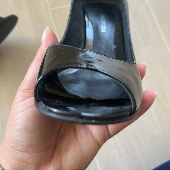 Enzo Angiolini Peep Toe Black Patent Pump Size 7 - Picture 5 of 9
